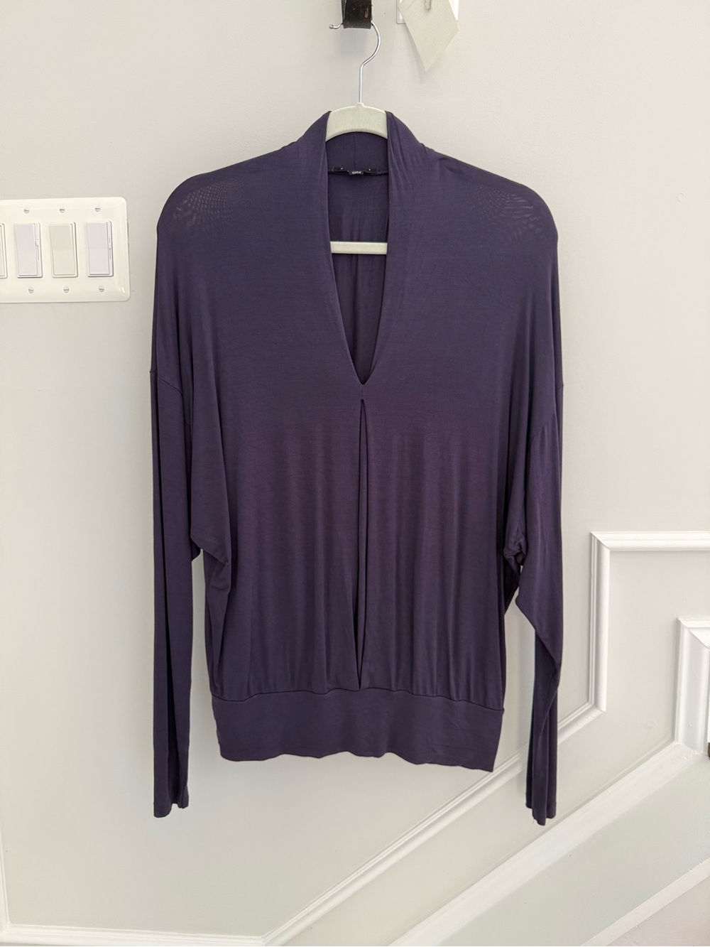 Sisley Deep Purple V-Neck Long Sleeve Blouson Top 💜💜